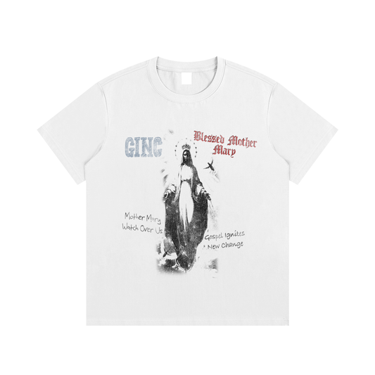 GINC ‘Blessed Mother Mary’ Cotton T-Shirt