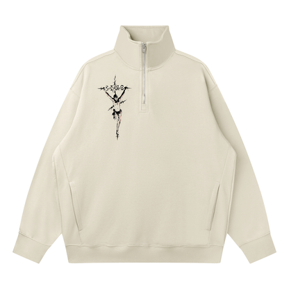 Adam & Eve Quarter-Zip - Light Grey/Flower Grey